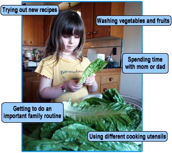 Picture of a girl preparing lettuce
