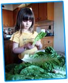 Picture of girl preparing lettuce
